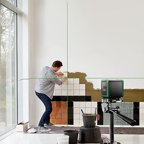 Bosch Laser lignes Quigo Green avec trépied - boîtier en plastique recyclé - idéal pour les professionnels en constructi