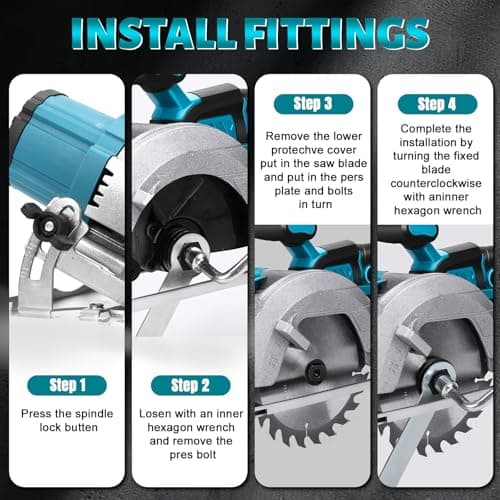 Scie circulaire sans fil Makita 18 V, mini scie circulaire sans balais 2 lames 140 mm, coupe diagonale 6200 tr/min, idéa