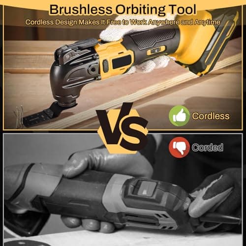Outil Multifonction Oscillant Dewalt 20 V Brushless, 6 Vitesses Variables, Angle Oscillant 4°, Idéal pour Coupe, Sculptu