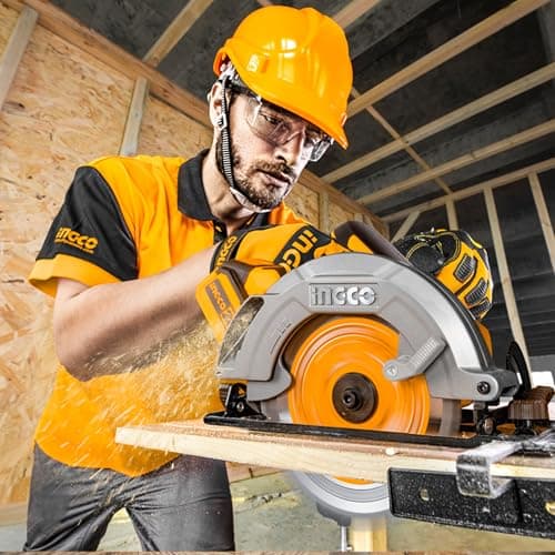 Scie circulaire sans fil INGCO 20V pour bois, plastique et métal mince - 165 mm de diamètre et 5200 tr/min CS LI16521