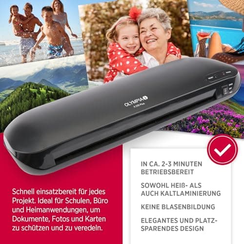 Titre SEO optimisé : Olympia A330 Plus Set 4 en 1 Plastifieuse Noir Économique et Pratique pour Maison et Bureau avec Fo