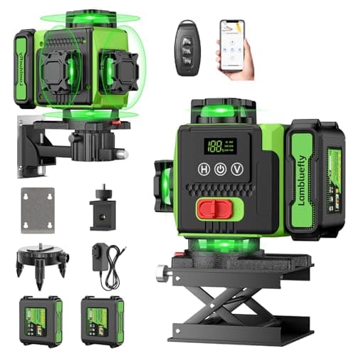 Niveau Laser Niveautech 4D 16 Lignes 360° Chantier Batterie 5000mAh Affichage LED App Télécommande Étanche IP54 — 16Lignes