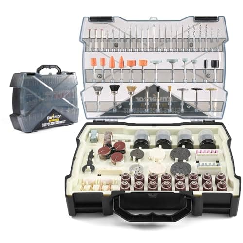 Enventor Coffret de 361 Accessoires d'Outils Rotatifs Universels, Kit d'Outils Rotatifs pour Bricolage et Sculpture, Idé