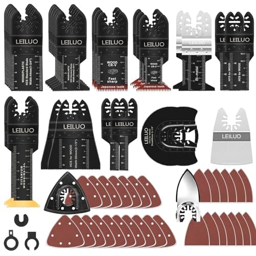 Leiluo lame oscillante en titane Dewalt Makita Ryobi 5 pièces pour outils multifonctions durcis métal bois — 116Pcs