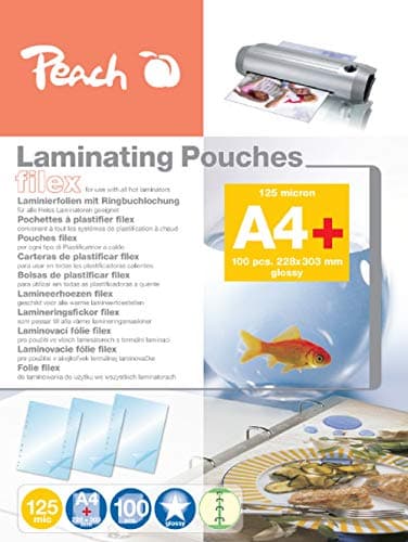 Pochettes de plastification Peach A4 125 microns 100 pièces Mat Inscriptible Qualité supérieure pour meilleurs résultats — Classable