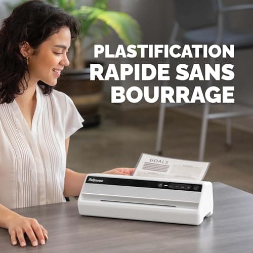 Plastifieuse Saturn 3I A4 Fellowes Gris Clair/Noir | Température contrôlée | 3 réglages | Pochettes 80-125 microns | Vit