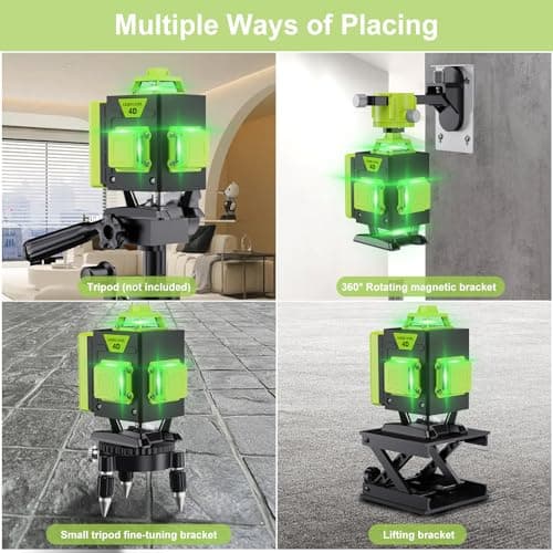 Laser Niveaux Professionnels Autonivelants 360° x 4 Zhenghong ZH03 - Nivellement Automatique & Mode Pulsé Extérieur - 2