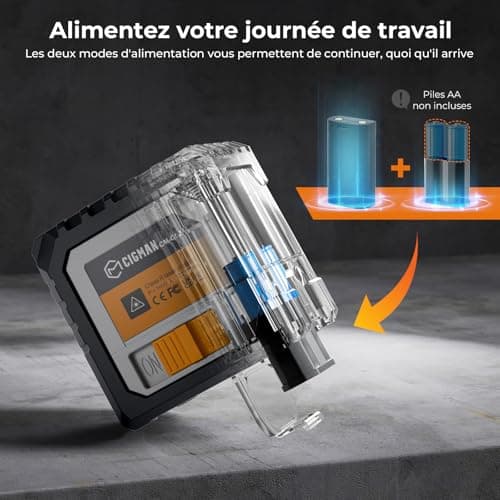CIGMAN Niveau laser vert, auto-nivelant, batteries rechargeables intégrées, fonction bouton de contrôle, usage en constr