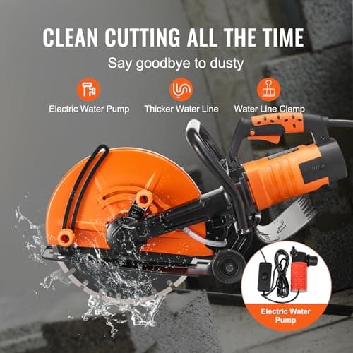 VEVOR Scie à béton électrique puissance élevée 2800 W pour professionnels en construction profondeur de coupe 127 mm sci