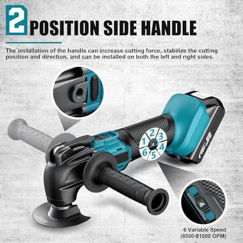 Outil Multifonction Oscillant Makita 18V Batterie Sans Fil, 6 Vitesses Variables, 23 Accessoires pour Découpage Grattage