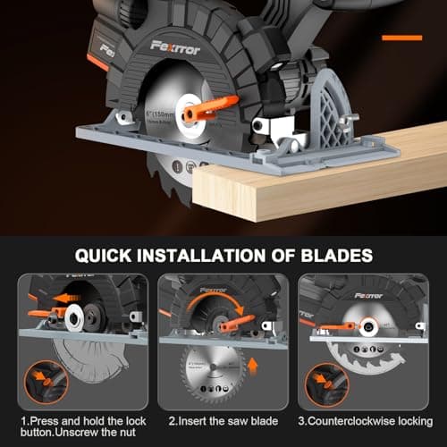 Scie circulaire sans fil 20V Black+Decker, batteries 4,0 Ah et chargeur inclus, guide laser, lame 150mm, coupe max 50mm