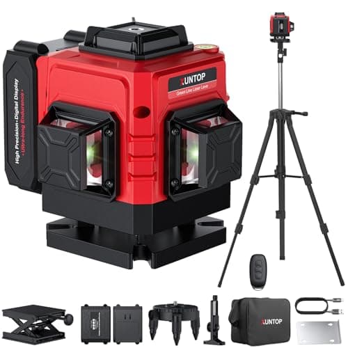 XUNTOP Traceur Laser Rechargeable Outil de Marquage ±1.5mmIP54 USB-C Ouvrier Bricolage — Standard · 12 Lignes