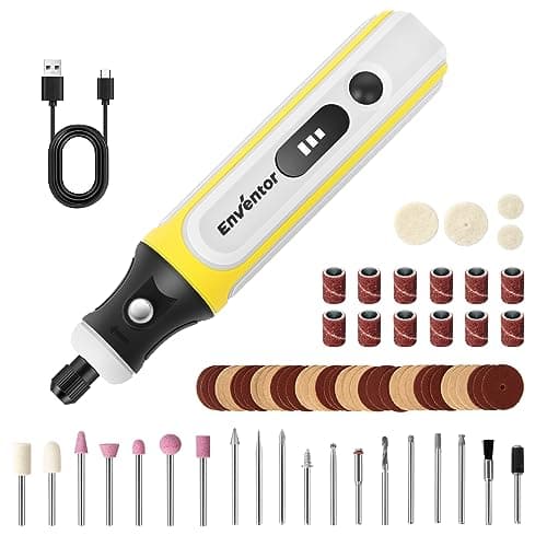 ENVENTOR 4V Outil Rotatif Multifonction pour Gravure, Meulage et Polissage, Idéal pour Professionnels, 75 Accessoires In