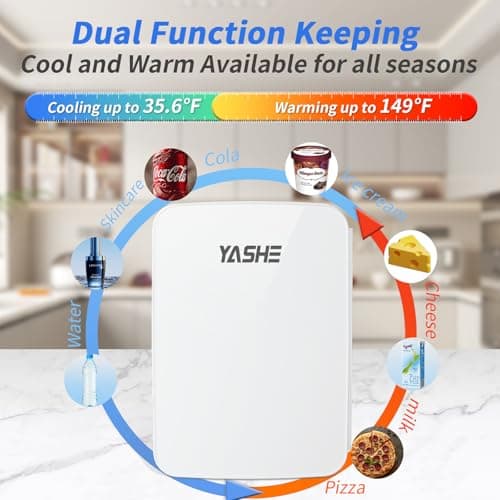 YASHE Mini réfrigerateur 10 litres/12 canettes | idéal pour chambre à coucher | 110 V CA/12 V CC | refroidisseur thermoé