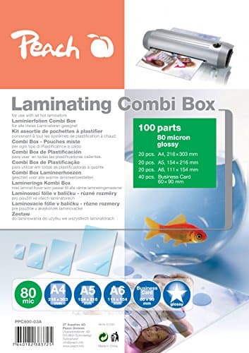 Pochettes de plastification Peach A4 125 microns 100 pièces Mat Inscriptible Qualité supérieure pour meilleurs résultats — Autocollant