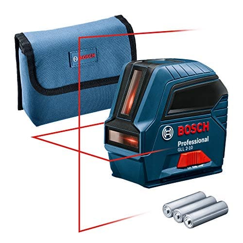 Laser Bosch Professional GLL 2-10 rouge, portée 10 m, 3 piles AA, housse, trépied BT 150, hauteur 55-157 cm, filetage 1/