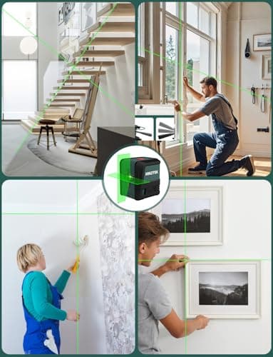 Laser Niveau Auto-nivelant Trépied Horizontal et Vertical pour Maison, Pochette de Transport Incluse, Batterie Incluse