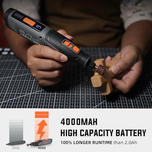 Katerk Outils Rotatifs Multifonction Gris - Perçage, Polissage et Bricolage avec 6 Vitesses et 4000 mAh Batterie