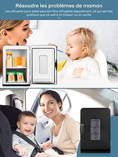 NORTHCLAN Mini Frigo de Chambre Électrique 15L/21 Canettes ECO Mode pour Voiture et Chambre Glacière Portable Silencieus