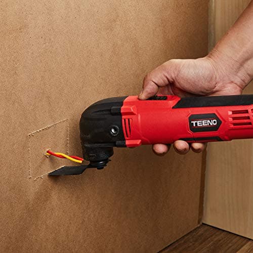 TEENO outil multi-fonctions oscillatoire filaire 300W 15000-23000 tr/min pour menuisiers avec 11 accessoires et 6 vitess