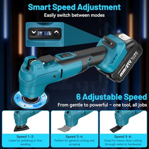 Outil Multifonction Sans Fil Maa-kita 18V 21V 2x4,0 Ah Batteries 6 Vitesses + Mode Automatique 8000-20000tr/min Coupe Po