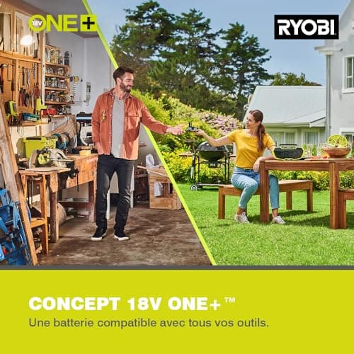 Outils Ryobi Multifonction Oscillant 18V ONE+ Vitesse Variable – Système Accessoires Rapide – Idéal Découpe, Ponçage, Gr