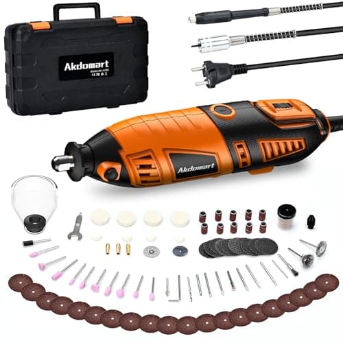 Outils Rotatifs Multifonction 200W, kit outil rotatif pour professionnels, 135 accessoires inclus, 6 vitesses réglables,