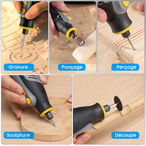 Enventor Coffret de 361 Accessoires d'Outils Rotatifs Universels, Kit d'Outils Rotatifs pour Bricolage et Sculpture, Idé