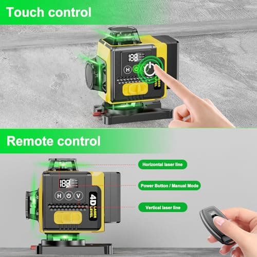 Mode Impulsion Niveau Laser 360° x 4 16 Lignes Autonivelant x USA x Professionnels x Construction y Jardinage z Offices