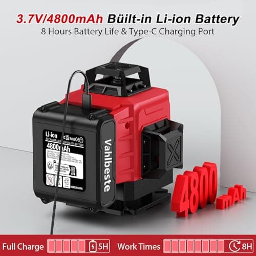Niveau Laser Trepied 4D 16 Lignes 360° Chantier Étanche IP54 & Batterie IP54 Étanche & Affichage LED
