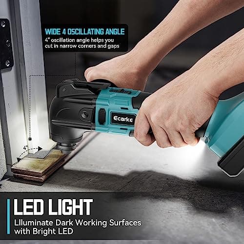 Ecarke Outil multifonction Makita 18 V Li-Ion, 6 vitesses réglables, moteur sans balais, parfait pour travaux de bricola