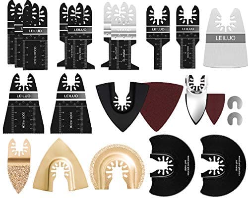 LEILUO Kit d'accessoires oscillant multitool 155 pièces Pour bricoleurs et professionnels Compatible avec DeWalt Dremel — 82
