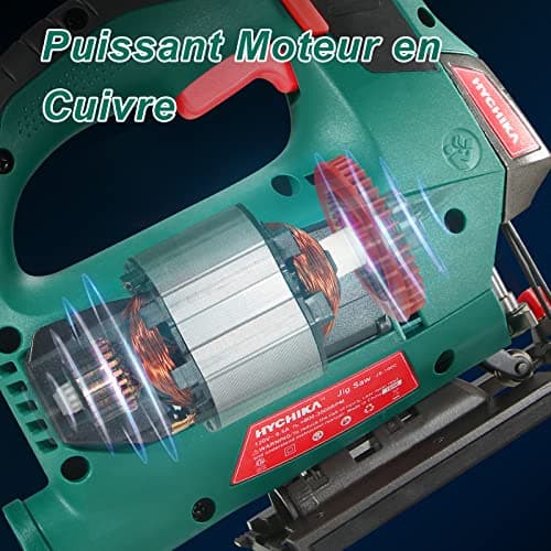HYCHIKA Scie Sauteuse 800W Pour Professionnels, Capable de Couper de grandes Quantités de Matériaux, Idéale pour le Bois