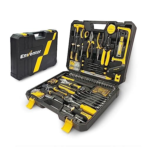 ENVENTOR Caisse à Outils complet 280 Pièces - Boite à Outils ménagers, Meilleur choix pour bricolage à la maison, Voitur