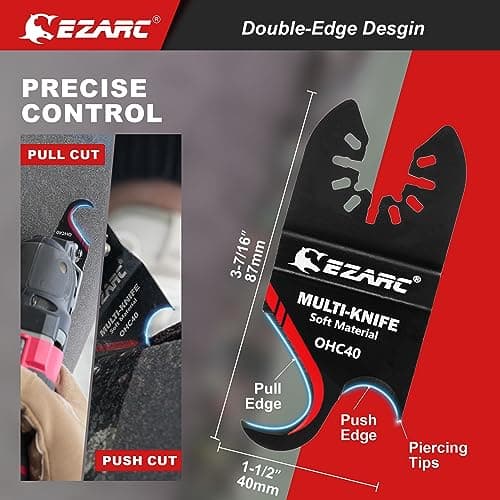 EZARC Oscillating Knife Blade Multi-Tools 3 Multifunction Scissors Blades pour Coupez des Matériaux Souples 3 Lames Scie