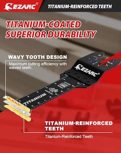 Lames de scie oscillante en titane EZARC, longueur standard et lames multitool oscillantes extra-longues pour la découpe