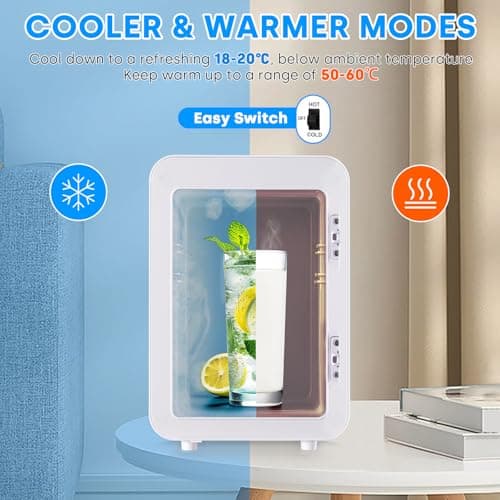 Enventor Mini Frigo Portable pour Voyage et Camping - 4 Litres - Refroidisseur et Réchauffeur - Blanc