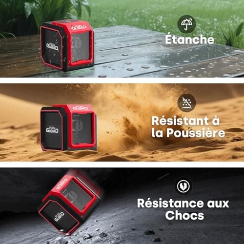 Niveau laser autonivelant laser rouge 20m, 2 x AA piles, IP54, pour chantiers et décoration intérieure, DIY