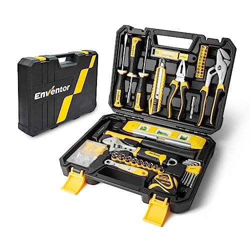 ENVENTOR Caisse à Outils complet 280 Pièces - Boite à Outils ménagers, Meilleur choix pour bricolage à la maison, Voitur — 158 PCS