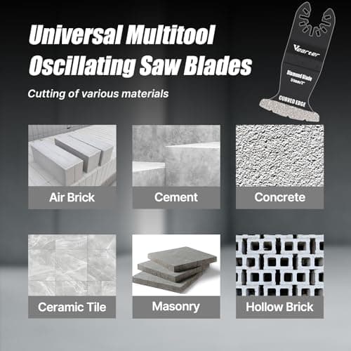 Outils multifonctions diamantés Lot de 3 pour carreaux en céramique et maçonnerie, adaptateur inclus, lames de scie et o