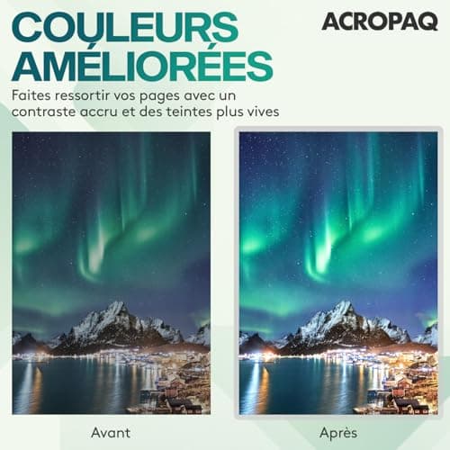 ACROPAQ Feuilles plastifiées MIX 80 microns, 100 pochettes, Finition brillante - Papier plastifié A4, Pochette a plastif