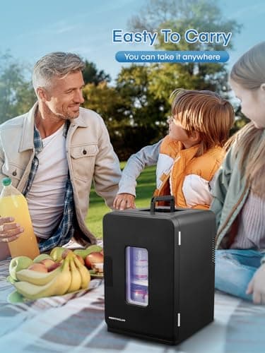 NORTHCLAN Mini Frigo de Chambre Électrique 15L/21 Canettes ECO Mode pour Voiture et Chambre Glacière Portable Silencieus