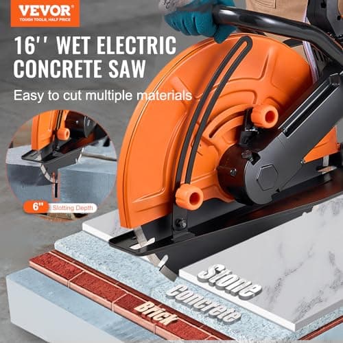 VEVOR Scie à béton électrique 2800 W, profondeur de coupe 152 mm, pour la pierre et la brique