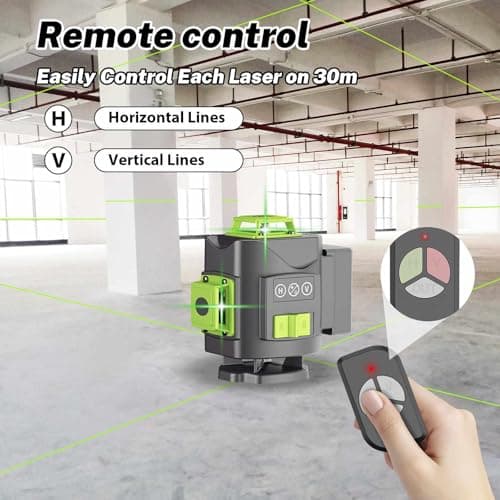 Niveau laser Autonivelant Vert 4D 16 Ligne + Télécommande Intégrée (Avec Base)
