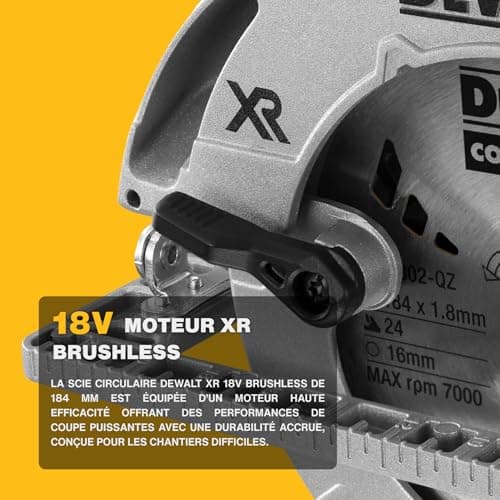 Scie circulaire DEWALT 18V Brushless DCS572NT-XJ – sans fil, 58mm de coupe, LED & coffret TSTAK