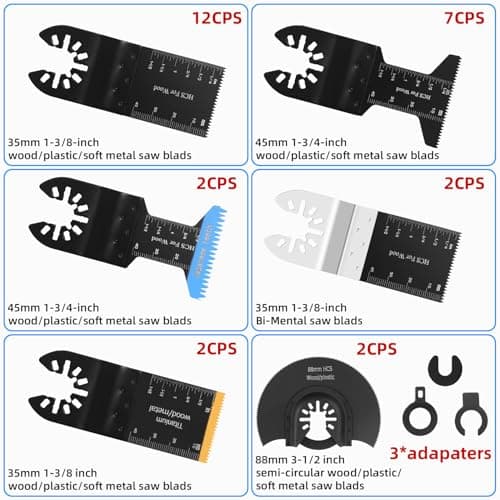 Outils Multifonction 30 Pcs Lamelles Oscillantes, Accessoires Kit Lamelles Scie,pour Fein Multimaster, Ryobi, Milwaukee,