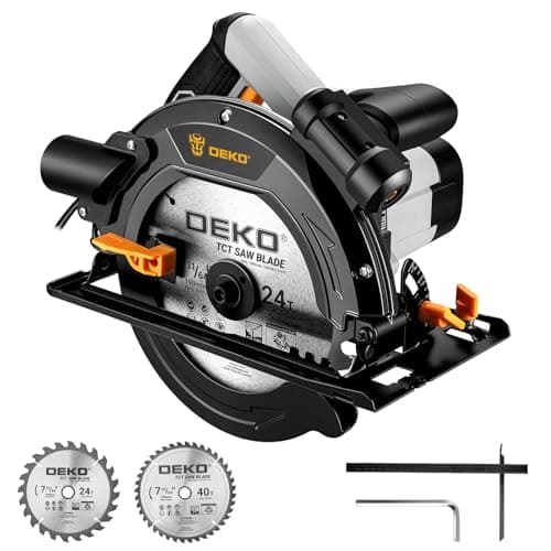 DEKOPRO Scie Circulaire 1400W Laser 190mm Bois PVC Coupe Précise