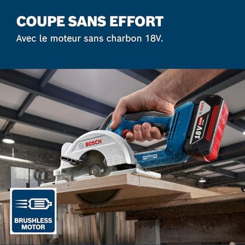 Bosch Professional 18V System Scie circulaire Sans-Fil GKS 18V-51 | Moteur sans charbon | Butée longitudinale | Économiq