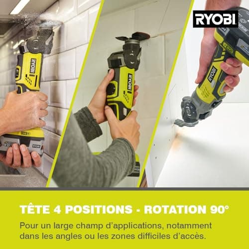 Outil Multifonction Oscillant RYOBI 18V ONE+ - Système Fixation Rapide, Variateur Vitesse - Idéal pour Professionnels -
