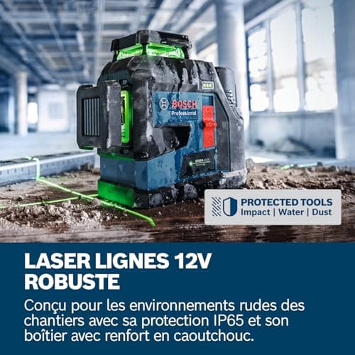 Bosch Professional laser lignes GLL 12V-100-33 CG laser vertes, levelling remote, longue portée